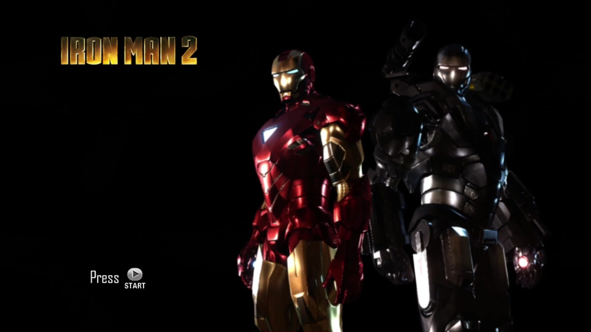 Iron Man 2 title screen for Xbox 360